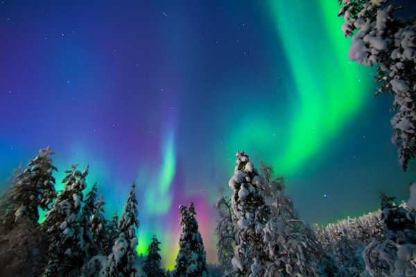 Северное сияние в Карелии