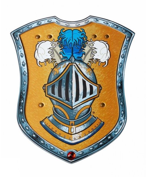 Синий щит рыцаря "золотой Лев"