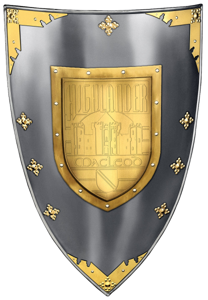 Металлический щит рыцаря
