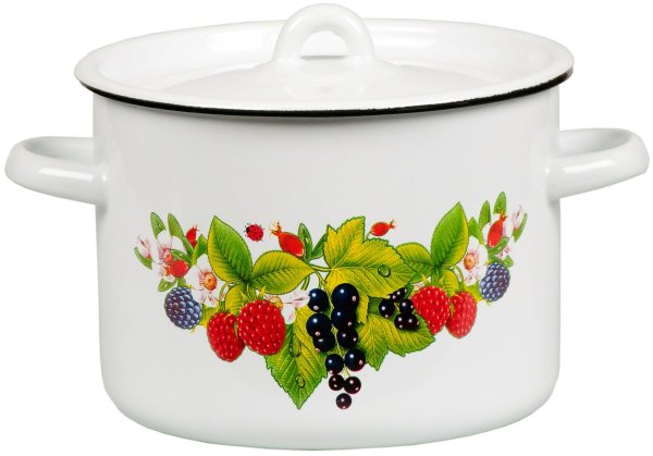 Кастрюля Agness эмалированная со стекл. Крышкой 2,0 л, 18х11 см (кор=6шт)