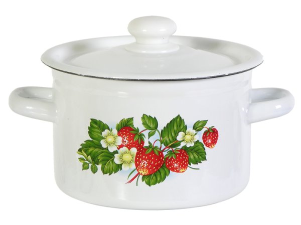 Кастрюля эмал 2.0л 18-1610/4м горох мелкий-к