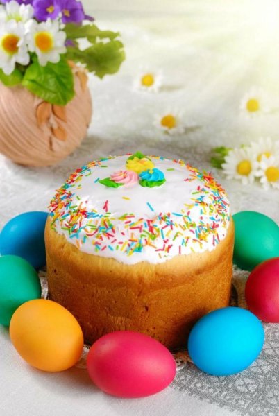 Пасхальные яйца и куличи