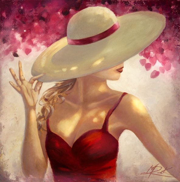 Картина девушка в шляпке