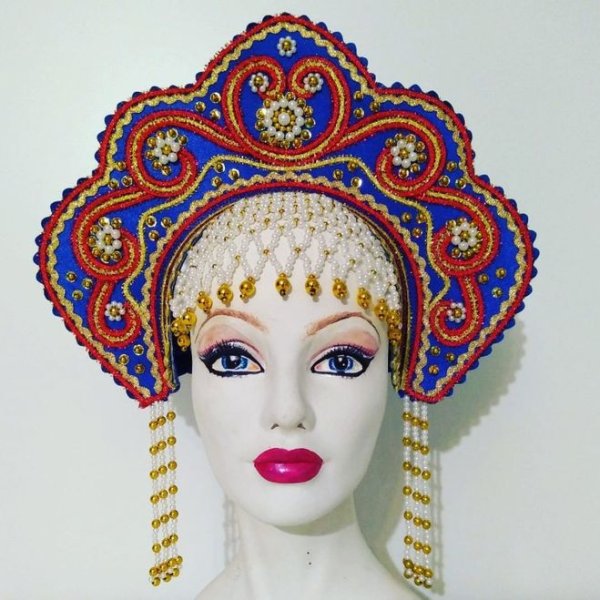 Кокошник "Яна", синий