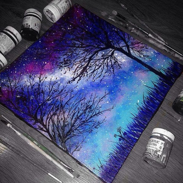 Картины баллончиком космос