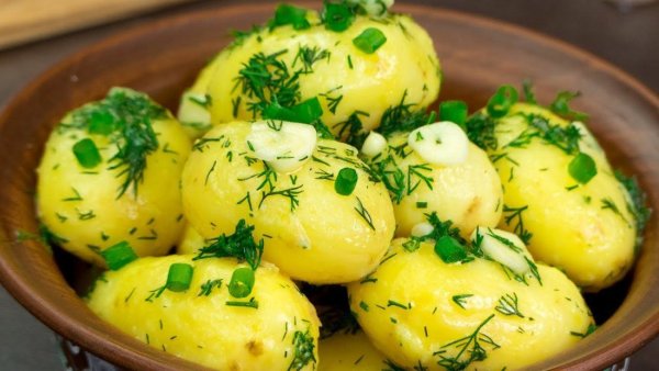 Картофель отварной с укропом