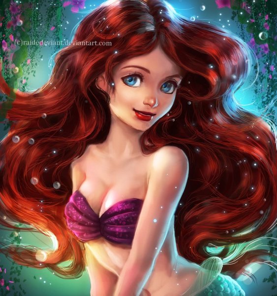 Принцессы Диснея Ариэль арт
