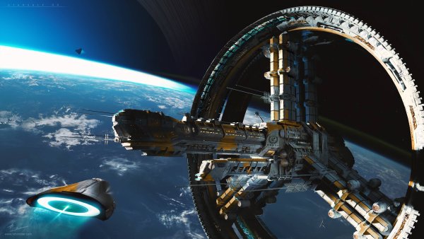 Sci Fi станция в космосе