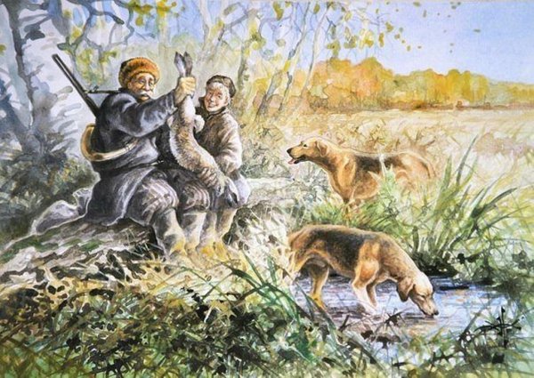 Охотник иллюстрация