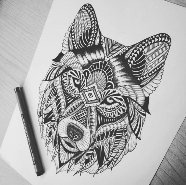 Рисунки гелевой ручкой черной