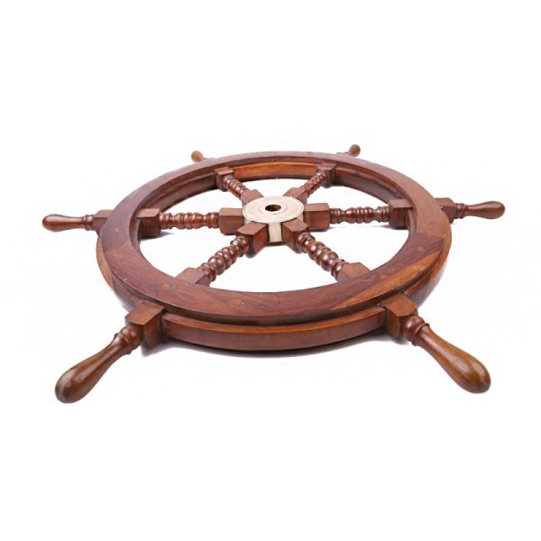 Штурвал, дерево/латунь d75 см (1184.v)