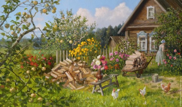 Живопись Владимир Жданов сельские пейзажи