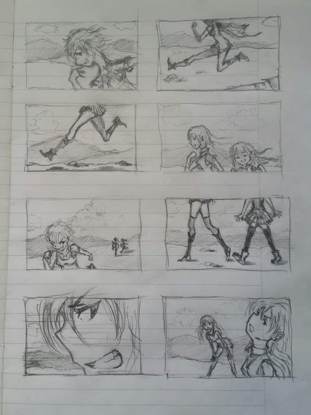 Раскадровка аниме персонажа