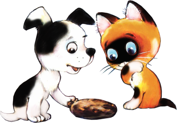 Герои мультика котенок Гав