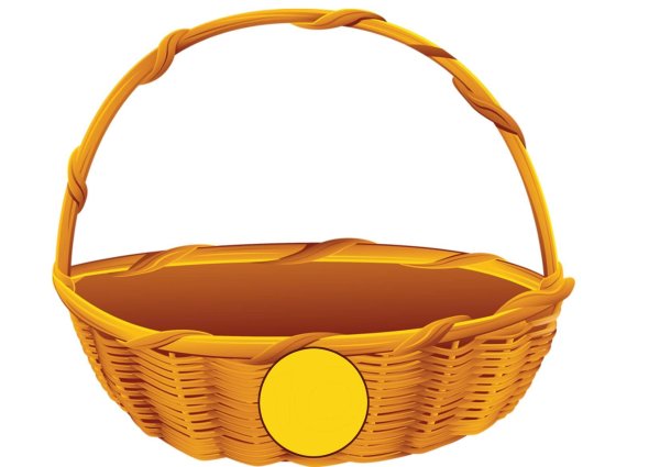 Корзинка на белом фоне