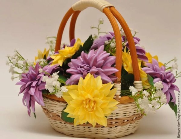 Украшение корзины для цветов