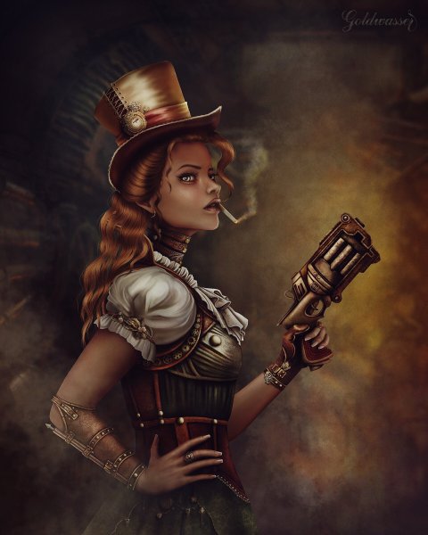 Стимпанк арт girl