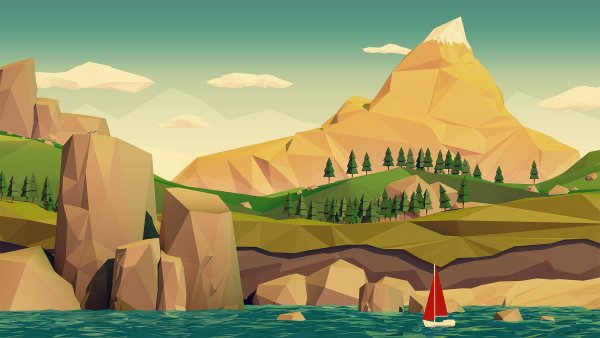 Горы 2d Low Poly