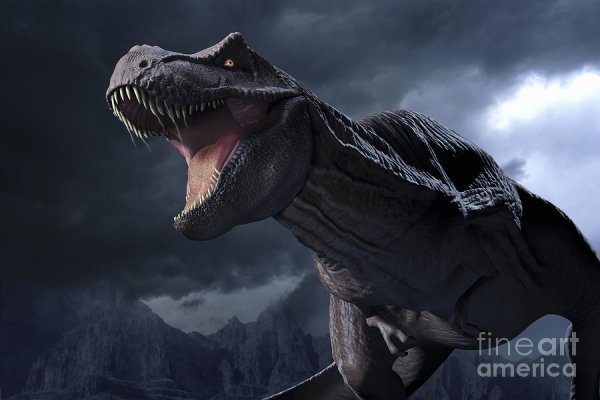 Тираннозавр c открытым ртом