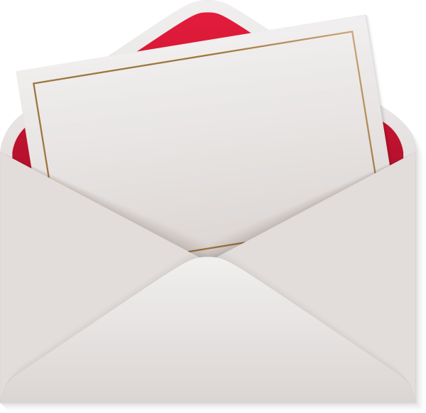 Открытый белый конверт