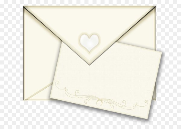 Открытый конверт на прозрачном фоне