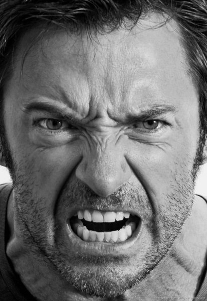 Hugh Jackman Angry