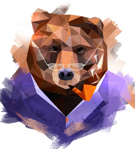 Силуэт головы медведя