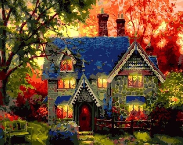 Картина по номерам сказочный домик