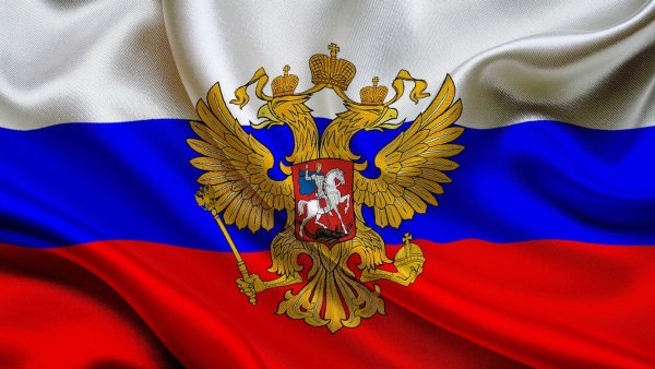 Российский флаг с гербом
