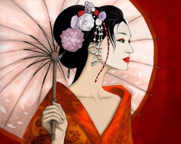 Прическа гейши референс