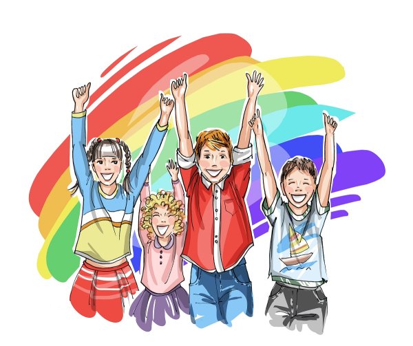 Дети в лагере рисунки