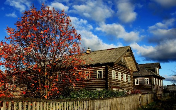 Русский Север деревня осень
