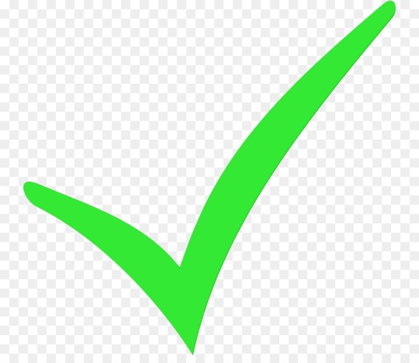 Зеленая галочка на прозрачном фоне
