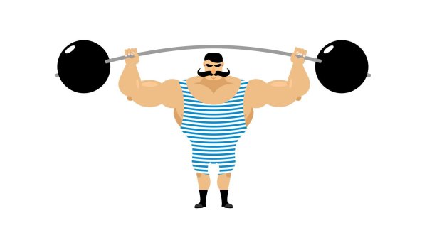 Силач со штангой