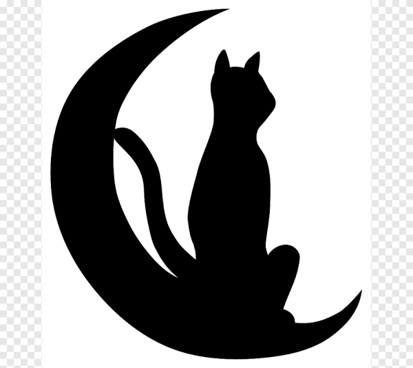 Черная кошка силуэт