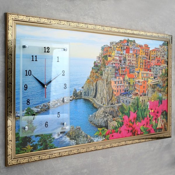 Часы-картина настенные, серия: природа, "Италия", 50х100 см, микс 1541497