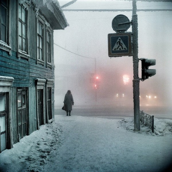 Суровая зима в городе