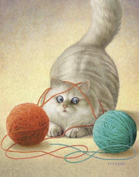 Котенок с клубочком