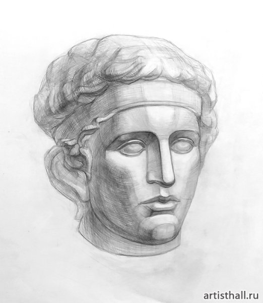 Гипсовые головы для рисования Аполлон