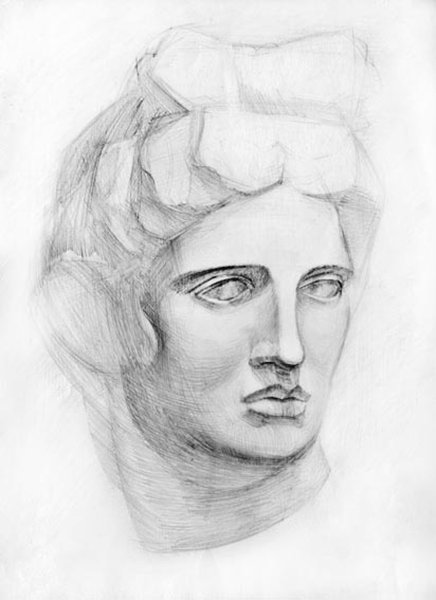 Античная голова рисунок