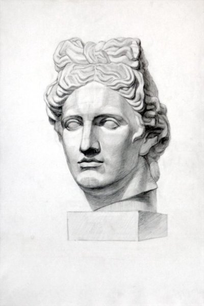 Гипсовая голова Аполлона Академический