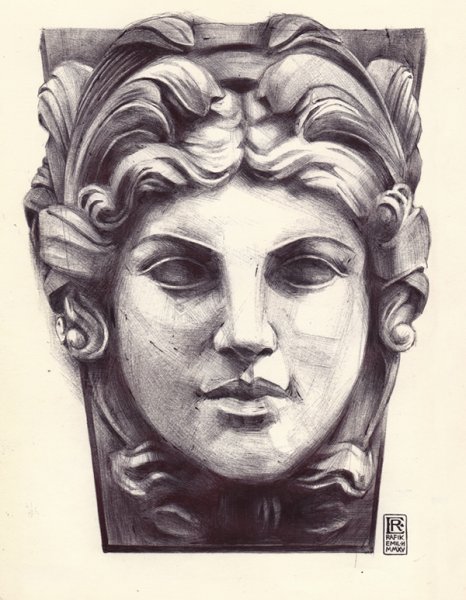 Скульптура рисунок карандашом