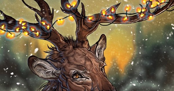 Олень с красивыми рогами