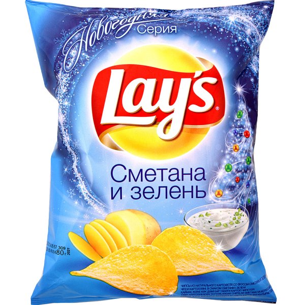 Чипсы Лейс сметана зелень 90г