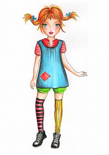 Пеппи длинный чулок