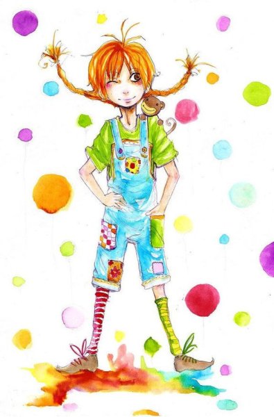 Пеппи длинный чулок