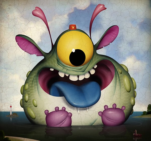 Мультяшный монстрик