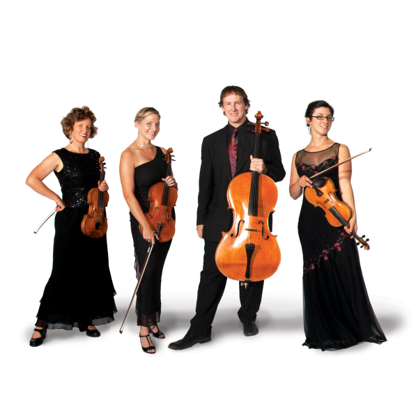 Струнный квартет на черном фоне