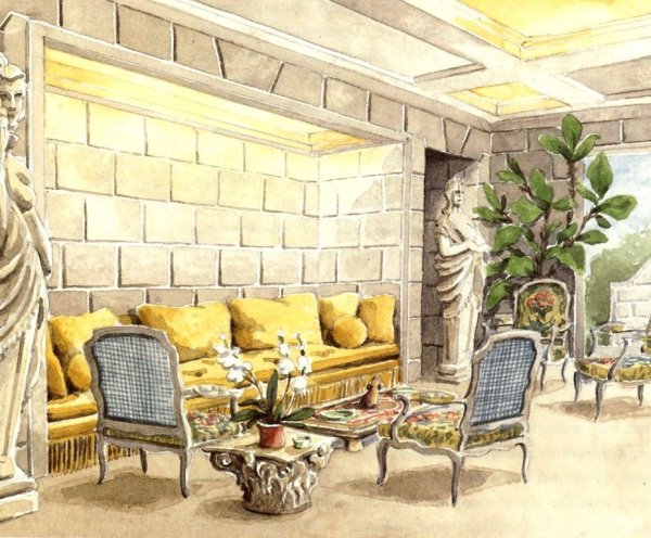 Акварельные эскизы интерьеров