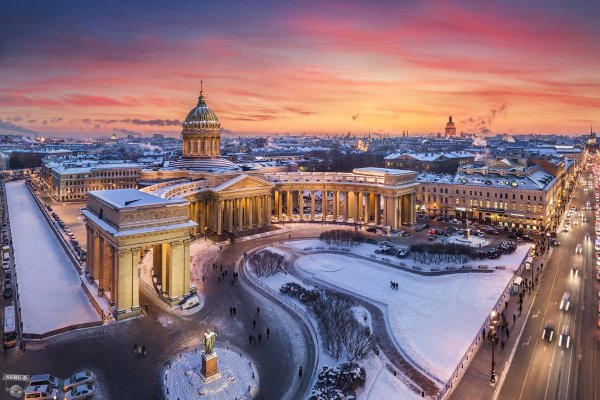 Казанский собор в Санкт-Петербурге зима 2020